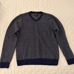 Men's Nordstrom Merino Wool Navy V-Neck Sweater M